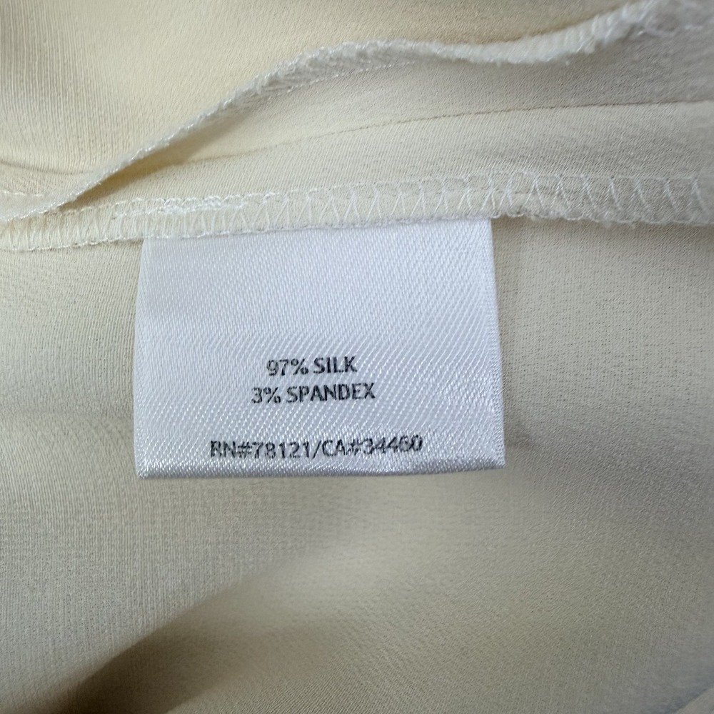 Eileen Fisher Silk Blend Pull On Pants Cream Wide Leg 1X Elastic Waist - Picture 10 of 11